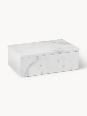 Westwing Collection Шкатулка для украшений из мрамора Venice, Ш 20 × В 7 см, Белый мрамор