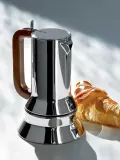 Alessi Кофеварка гейзерная 9090 на 3 чашки из нержавеющей стали, 150 мл, высота 18 см, для всех плит включая индукционные — фото 3