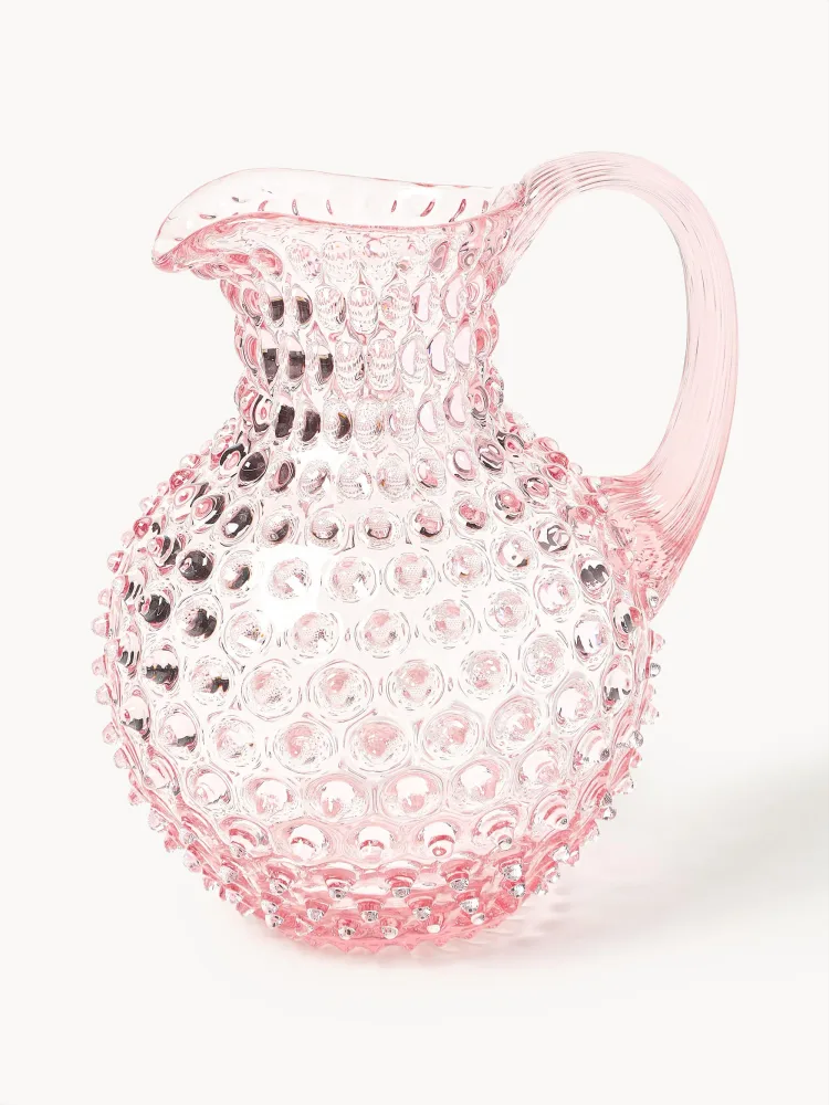 Кувшин Anna von Lipa Hobnail из выдувного стекла, 2 л, розовый