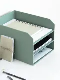 Bigso Box of Sweden Лоток для бумаг Trey трехуровневый, шалфейный зеленый — фото 4