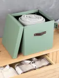Bigso Box of Sweden Коробка для хранения Logan с крышкой и кожаной ручкой, арт. G77561 — фото 6