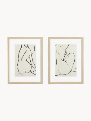 Bizzotto Постеры в деревянных рамах Refined, 2 шт., 30x40 см