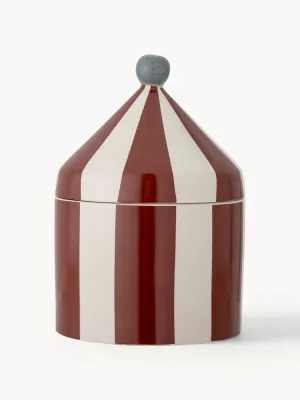 Bloomingville Mini Ёмкость для хранения Cimmi из каменной керамики с ручной росписью, 1,1 л, бордовая с молочно-белым