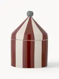 Bloomingville Mini Ёмкость для хранения Cimmi из каменной керамики с ручной росписью, 1,1 л, бордовая с молочно-белым — фото 1