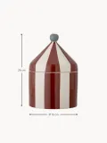 Bloomingville Mini Ёмкость для хранения Cimmi из каменной керамики с ручной росписью, 1,1 л, бордовая с молочно-белым — фото 2