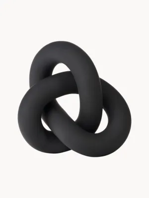 Cooee Design Декоративный объект Knot из керамики с ручной росписью, Ш 12 × В 6 см, Чёрный