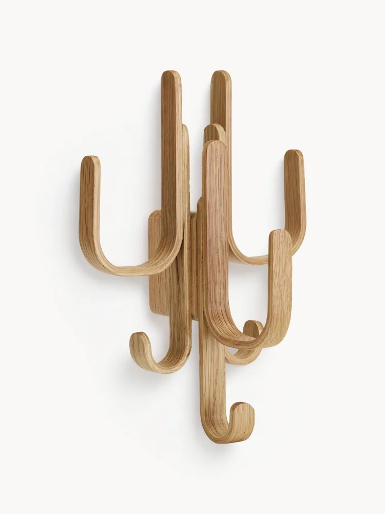 Cooee Design Вешалка настенная для одежды Woody из дуба, 18х29 см, вынос от стены 17 см, светлое натуральное дерево