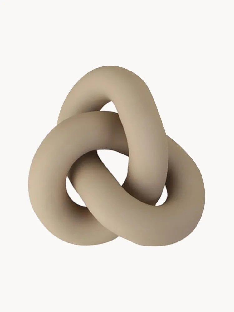 Cooee Design Декоративный объект Knot из керамики с ручной росписью, Ш 12 × В 6 см, Бежевый