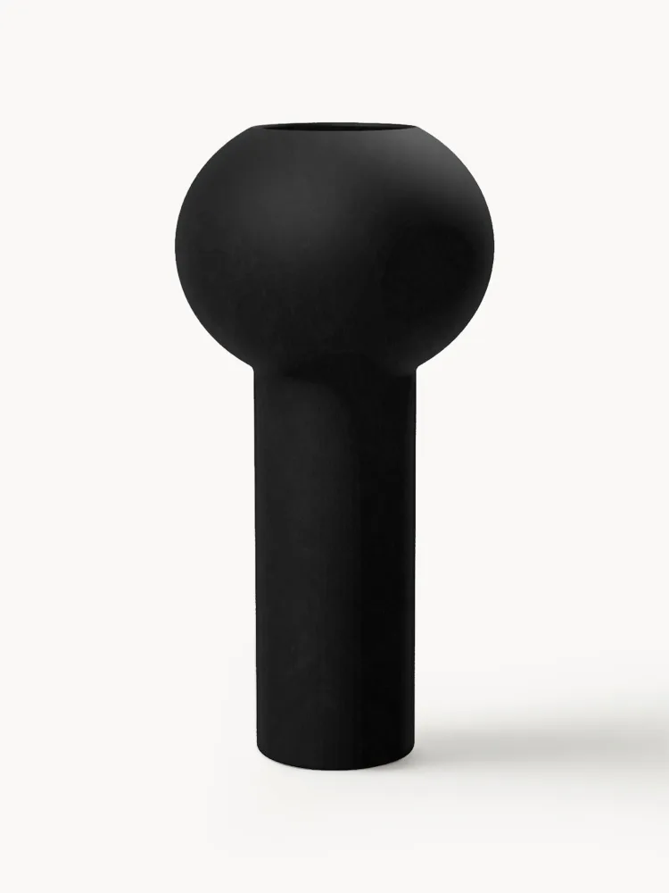 Cooee Design Ваза ручной росписи Pillar, высота 24 см, Ø 12 × В 24 см, Чёрный