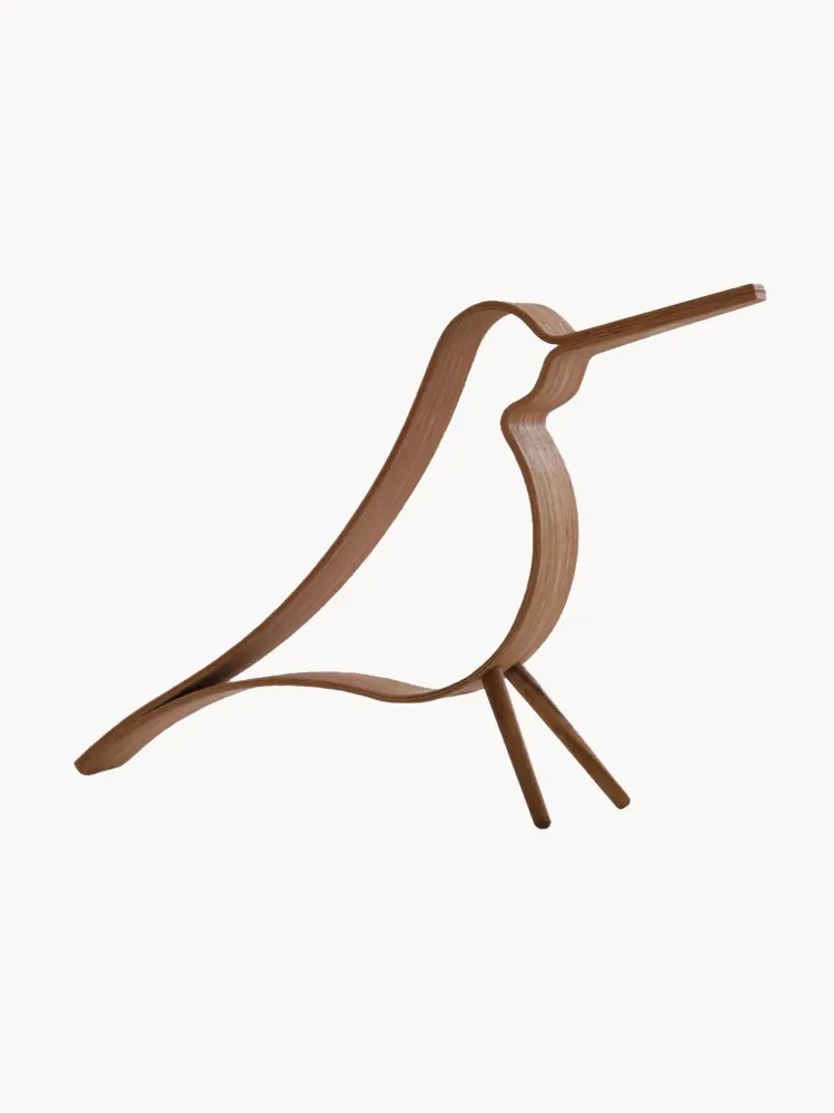 Cooee Design Декоративный объект Woody Bird ручной работы, Ш 20 × В 14 см, Светлое дерево натуральное