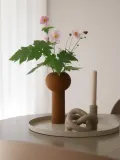 Cooee Design Поднос декоративный круглый Circle, диаметр 40 см, Ø 40 × В 2 см, Светлый бежевый — фото 2