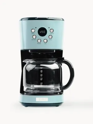 Haden Кофеварка капельная Heritage 900 Вт на 12 чашек с дисплеем, отложенным стартом и стеклянной колбой, бирюзовая