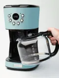 Haden Кофеварка капельная Heritage 900 Вт на 12 чашек с дисплеем, отложенным стартом и стеклянной колбой, бирюзовая — фото 4