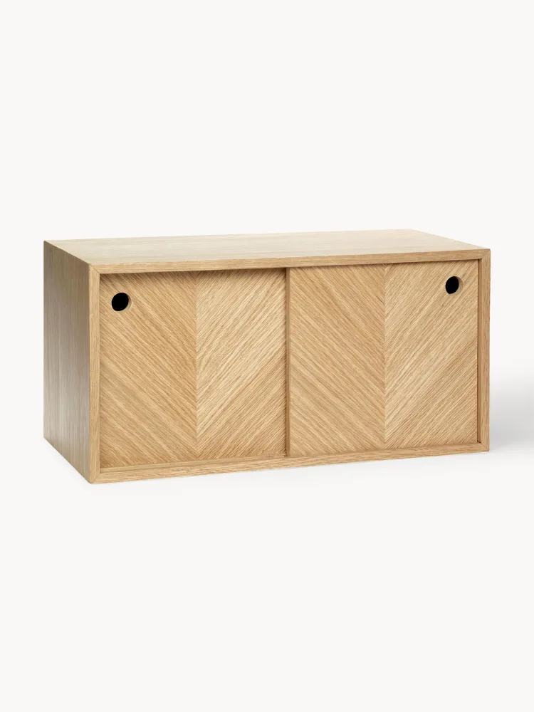Hübsch Home Полка настенная Herringbone с узором ёлочка, 40х20 см