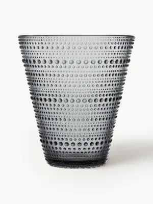 Iittala Ваза Kastehelmi из стекла с пузырьками высотой 15 см, Ø 14 × 15 см, Тёмный серый
