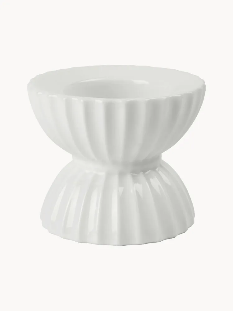 Lyngby Porcelaen Подсвечник Tura из фарфора с рифлёной поверхностью