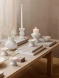 Lyngby Porcelaen Подсвечник Tura из фарфора с рифлёной поверхностью — фото 5
