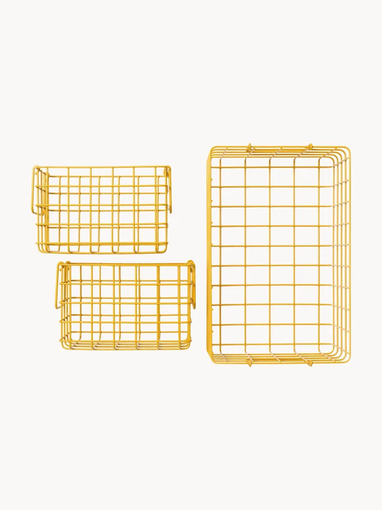 Mustard Made Комплект корзин для хранения The Baskets, 3 предмета, комплект разных размеров, Горчичный