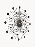 Karlsson Часы настенные Sunburst в форме солнечных лучей из металла с покрытием, диаметр 50 см, циферблат чёрный — фото 2