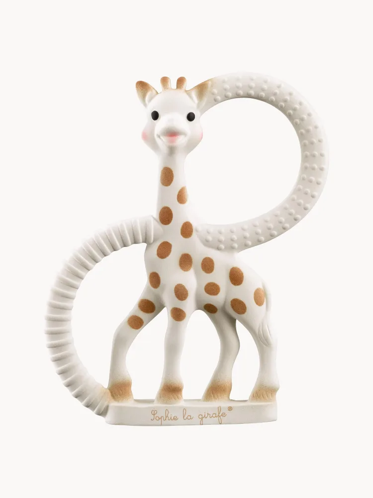 Прорезыватель для зубов Sophie la Girafe из натурального каучука, 9х12 см, белый с коричневым