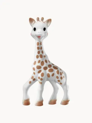 Прорезыватель Sophie la girafe из натурального каучука для малышей, высота 18 см, белый с коричневым