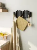 Umbra Вешалка настенная Picket с пятью выдвижными крючками из сосны, 38х17 см, чёрная — фото 6