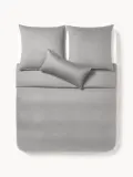 Westwing Collection Пододеяльник Comfort из хлопкового сатина, Ш 135 × Д 200 см, Тёмный серый — фото 3