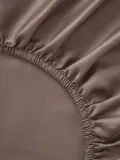 Westwing Collection Простыня на резинке Comfort из хлопкового сатина, коричневая — фото 8