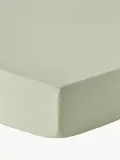 Westwing Collection Простыня Airy на резинке из льна для топпера, Ш 90 × Д 200 см, В 15 см, Светлый зелёный — фото 7