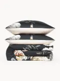 Westwing Collection Пододеяльник Blossom из хлопкового сатина, Ш 135 × Д 200 см, Антрацитовый — фото 8