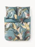 Westwing Collection Пододеяльник Flora из хлопкового сатина, Ш 135 × Д 200 см, Petrol — фото 8