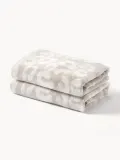 Westwing Collection Полотенце банное Leo, гостевое полотенце XS, Ш 30 × Д 30 см, 2 предм., Бежевый — фото 1