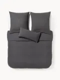 Westwing Collection Пододеяльник Odile из муслина, Ш 135 × Д 200 см, Тёмный серый — фото 6