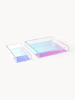 Westwing Collection Набор подносов декоративных Yuki, 2 шт, комплект разных размеров, Прозрачный