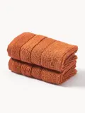 Westwing Collection Полотенце банное Luxe, гостевое полотенце, Ш 30 × Д 30 см, 2 шт., Терракота — фото 1