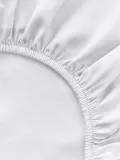 Westwing Collection Простыня на резинке Comfort Premium из хлопкового сатина, белая — фото 8