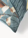 Westwing Collection Наволочка Flora из хлопкового сатина, Ш 50 × Д 80 см, Petrol — фото 3