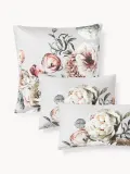 Westwing Collection Наволочка Blossom из хлопкового сатина, Ш 50 × Д 80 см, Светлый серый — фото 1