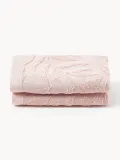 Westwing Collection Полотенце банное Leaf, гостевое полотенце XS, Ш 30 × Д 30 см, 2 шт., Светлый розовый — фото 3