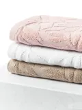 Westwing Collection Полотенце банное Leaf, гостевое полотенце XS, Ш 30 × Д 30 см, 2 шт., Светлый розовый — фото 7