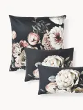 Westwing Collection Наволочка Blossom из хлопкового сатина, Ш 50 × Д 80 см, Антрацитовый — фото 1