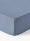 Westwing Collection Простыня на резинке Airy изо льна, синяя — фото 1