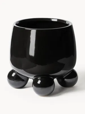 Westwing Collection Кашпо Olea, 32 см, Ø 30 × В 32 см, Чёрный