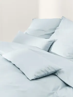 Westwing Collection Пододеяльник Comfort из хлопкового сатина, Ш 135 × Д 200 см, Светлый синий