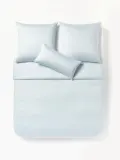 Westwing Collection Пододеяльник Comfort из хлопкового сатина, Ш 135 × Д 200 см, Светлый синий — фото 3