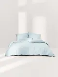 Westwing Collection Пододеяльник Comfort из хлопкового сатина, Ш 135 × Д 200 см, Светлый синий — фото 6