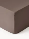 Westwing Collection Простыня на резинке Comfort из хлопкового сатина, темно-коричневая — фото 7