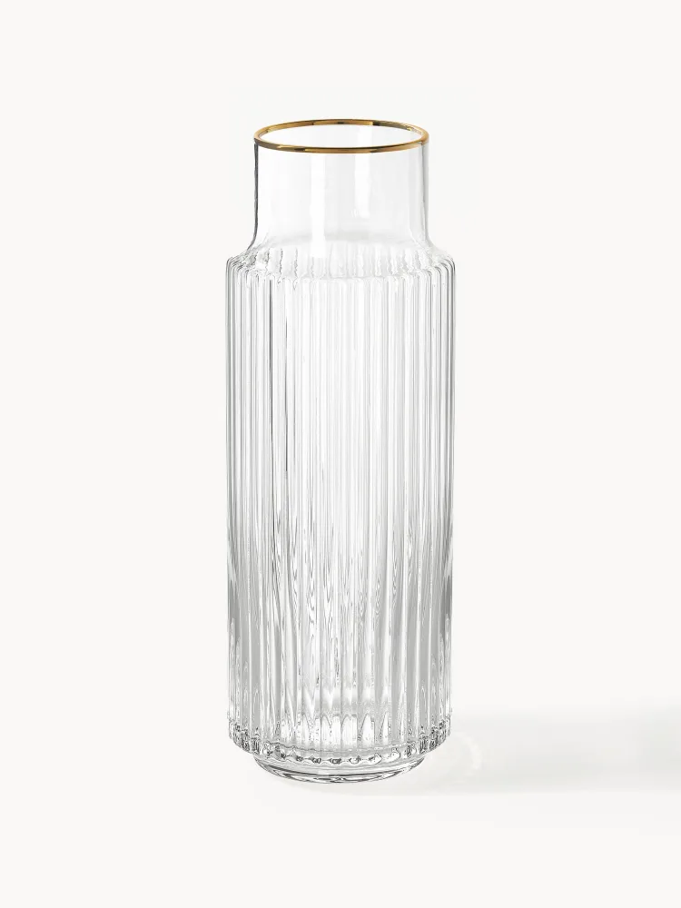 Графин Westwing Collection Aleo из выдувного стекла с золотой каймой, 1 л