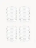 Westwing Collection Набор стаканов Bubbly из боросиликатного стекла, 4 шт., 320 мл, прозрачные, Ø 8 × В 10 см, 320 мл, Прозрачный — фото 6