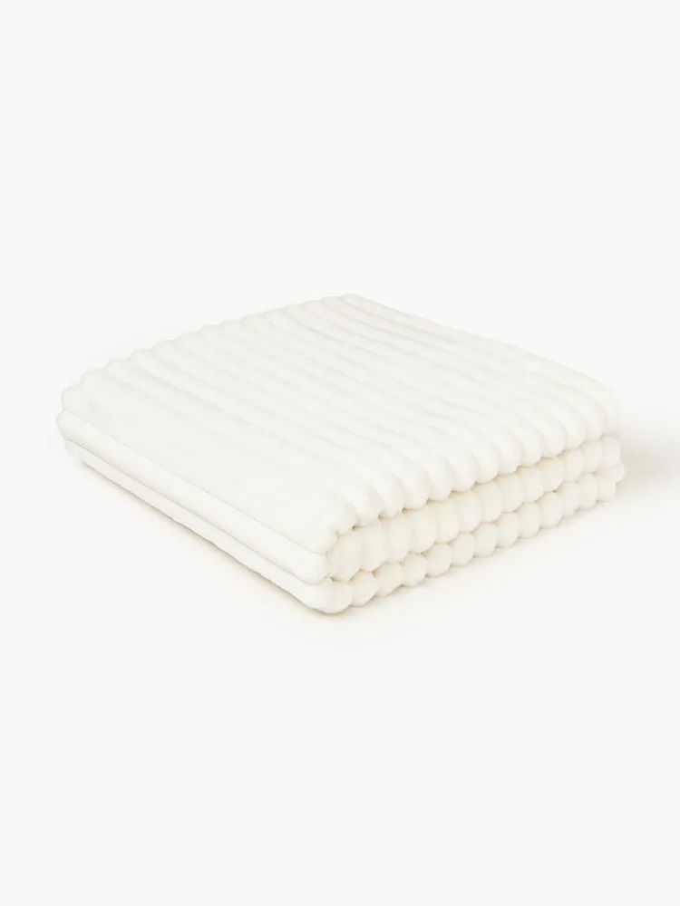 Westwing Collection Плед из искусственного меха Lovey, 150х200 см, Кремово-белый
